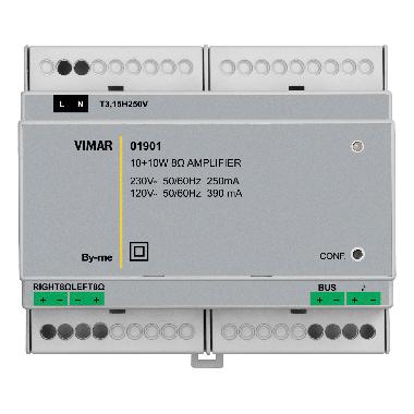 Apparecchi da parete Amplificatore stereo 2uscite 8ohm 10+10W - VIMAR 01901 product photo Photo 01 3XL