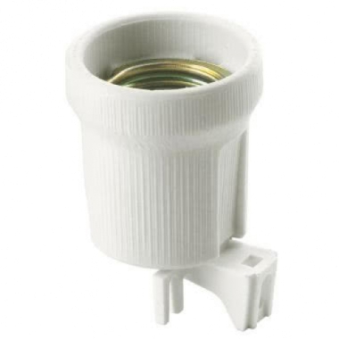 PORTALAMPADA E27 43MM PORCELLANA PIASTRINA F/90° ISOLANTE - VIMAR 02174.S product photo Photo 01 3XL
