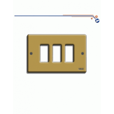 PLACCA 3 POSTI ALLUMINIO C/VITI OTTONE SERIE 8000 - VIMAR 08537.OT product photo Photo 01 3XL