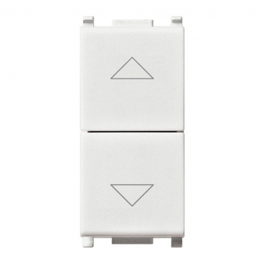 PULSANTE COMMUTATORE 2 TASTI COMANDO SERRANDE SERIE PLANA BIANCO - VIMAR 14060 product photo Photo 01 3XL