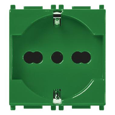 PRESA 2P+T 16A UNIV. ANTIBATTERICO VERDE - VIMAR 14210.AB.V - VIMAR 14210.AB.V product photo Photo 01 3XL