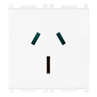 PLANA-PRESA SICURY 2P+T 15A STD.AUSTRALIA BIANCO - VIMAR 14262 - VIMAR 14262 product photo Photo 01 3XL