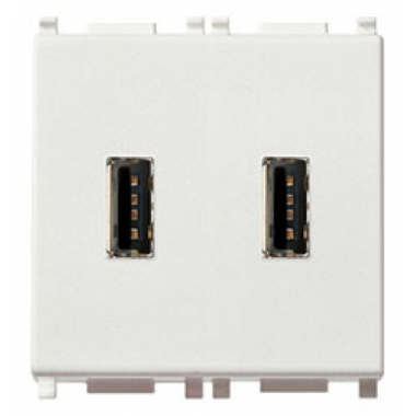 UNITA' DI ALIMENTAZIONE USB 5V 1A 2 MODULI BIANCO SERIE PLANA - VIMAR 14293 product photo Photo 01 3XL