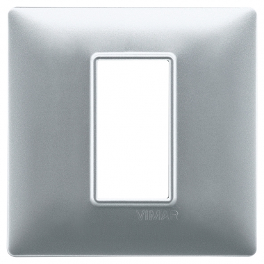 PLACCA 1 POSTO PER SCATOLA TONDA VIMAR PLANA COLORE ARGENTO OPACO - VIMAR 14641.20 product photo Photo 01 3XL