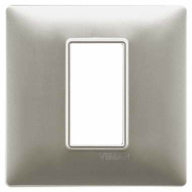 PLACCA 1 POSTO PER SCATOLA TONDA VIMAR PLANA COLORE NICHEL OPACO - VIMAR 14641.21 product photo Photo 01 3XL