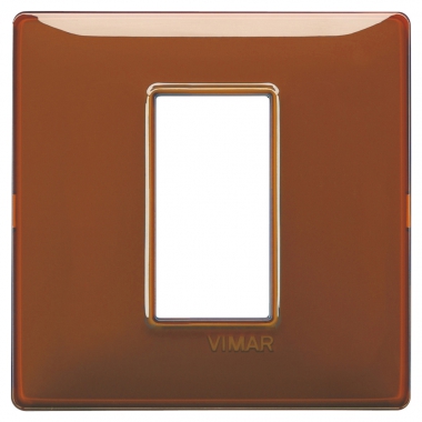 PLACCA 1 POSTO PER SCATOLA TONDA VIMAR PLANA COLORE REFLEX TABACCO - VIMAR 14641/49 product photo Photo 01 3XL