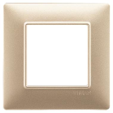 PLACCA 2 MODULI CHAMPAGNE OPACO - VIMAR 14642.22 product photo Photo 01 3XL