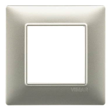 PLACCA 1 POSTO PER SCATOLA TONDA VIMAR PLANA COLORE NICHEL OPACO - VIMAR 14642.21 product photo Photo 01 3XL