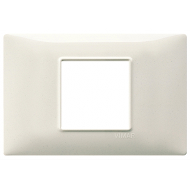 PLACCA PLANA 2 MODULI CENTRALI TECNOPOLIMERO BIANCO GRANITO - VIMAR 14652.06 product photo Photo 01 3XL