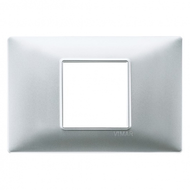PLACCA 2 MODULI CENTRALI TECNOPOLIMERO ARGENTO OPACO - VIMAR 14652.20 product photo Photo 02 3XL