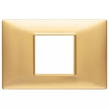 PLACCA 2 MODULI CENTRALI TECNOPOLIMERO ORO OPACO - VIMAR 14652.25 product photo Photo 01 3XL