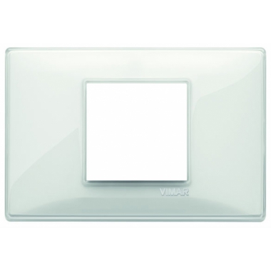 PLACCA 2 MODULI CENTRALI TECNOPOLIMERO REFLEX NEVE - VIMAR 14652.41 product photo Photo 01 3XL