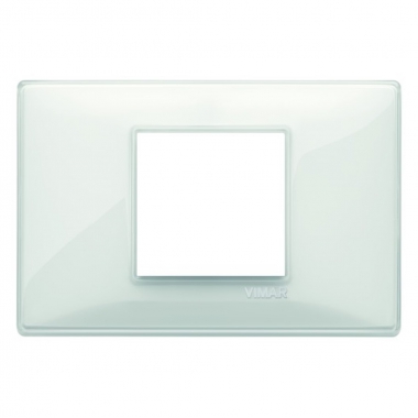 PLACCA 2 MODULI CENTRALI TECNOPOLIMERO REFLEX NEVE - VIMAR 14652.41 product photo Photo 02 3XL