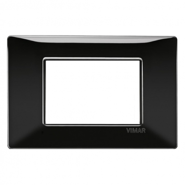 PLACCA 3 MODULI SERIE PLANA COLORE NERO - VIMAR 14653.05 product photo Photo 01 3XL