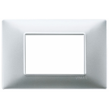 PLACCA 3 MODULI SERIE PLANA COLORE ARGENTO OPACO - VIMAR 14653.20 product photo Photo 01 3XL