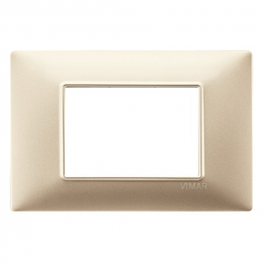 PLACCA 3 MODULI SERIE PLANA COLORE CHAMPAGNE OPACO - VIMAR 14653.22 product photo Photo 01 3XL