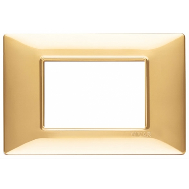 PLACCA 3 MODULI SERIE PLANA COLORE ORO LUCIDO - VIMAR 14653.24 product photo Photo 01 3XL