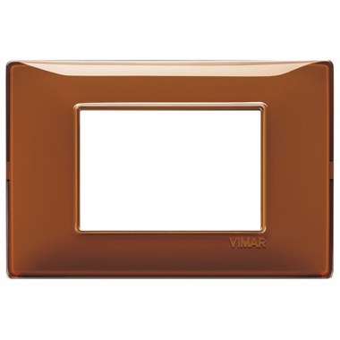 PLACCA 3 MODULI SERIE PLANA COLORE  REFLEX TABACCO - VIMAR 14653.49 product photo Photo 01 3XL