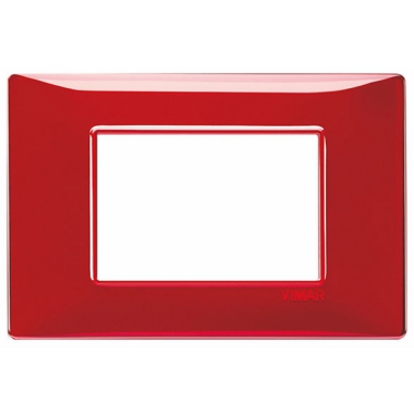 PLACCA 3 MODULI SERIE PLANA COLORE REFLEX RUBINO - VIMAR 14653.51 product photo Photo 01 3XL