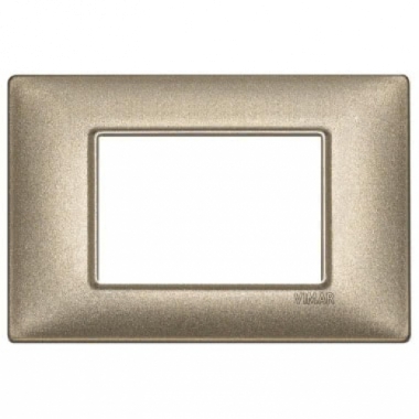 PLACCA 3 MODULI SERIE PLANA COLORE BRONZO METALLIZZATO - VIMAR 14653.70 product photo Photo 01 3XL