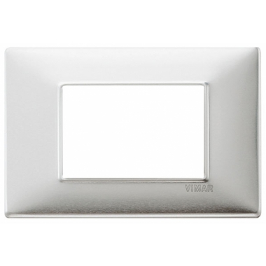 PLACCA 3 MODULI SERIE PLANA COLORE ALLUMINIO SPAZZOLATO - VIMAR 14653.81 product photo Photo 01 3XL