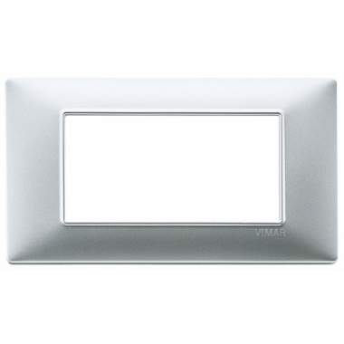 PLACCA 4 MODULI SERIE PLANA COLORE ARGENTO OPACO - VIMAR 14654.20 product photo Photo 01 3XL