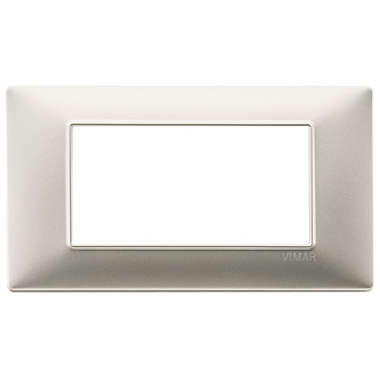 PLACCA 4 MODULI SERIE PLANA COLORE NICHEL OPACO - VIMAR 14654.21 product photo Photo 01 3XL