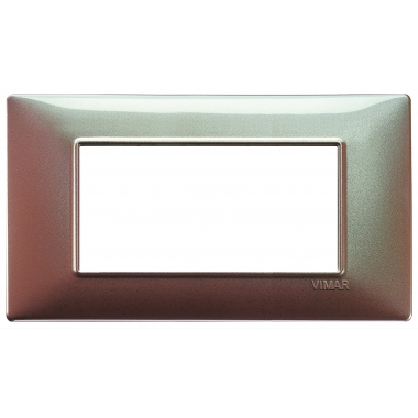 PLACCA 4 MODULI SERIE PLANA COLORE MARRONE MICALIZZATO - VIMAR 14654.23 product photo Photo 01 3XL
