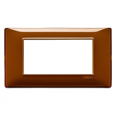 PLACCA 4 MODULI SERIE PLANA COLORE REFLEX TABACCO - VIMAR 14654.49 product photo Photo 01 3XL