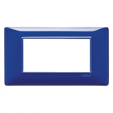 PLACCA 4 MODULI SERIE PLANA COLORE REFLEX ZAFFIRO - VIMAR 14654.50 product photo Photo 01 3XL