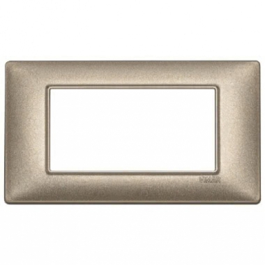 PLACCA 4 MODULI SERIE PLANA COLORE METALLO BRONZO METALLIZZATO - VIMAR 14654.70 product photo Photo 01 3XL