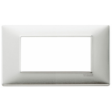 PLACCA 4 MODULI SERIE PLANA COLORE ALLUMINIO SPAZZOLATO - VIMAR 14654.81 product photo Photo 01 3XL