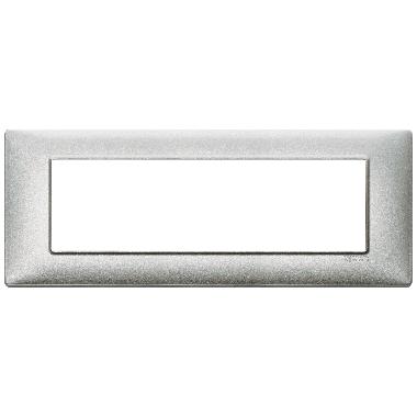 PLACCA 7 MODULI SERIE PLANA COLORE ARGENTO METALLIZZATO - VIMAR 14657.71 product photo Photo 01 3XL