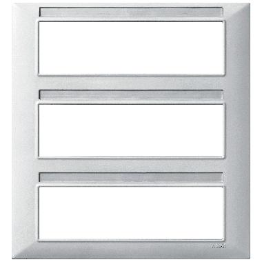 PLANA-PLACCA 21M (7+7+7) TECNOPOL.ARGENTO OPACO - VIMAR 14691.20 - VIMAR 14691.20 product photo Photo 01 3XL