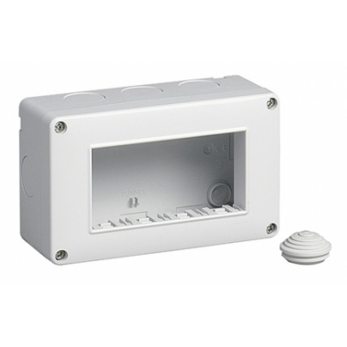 CONTENITORE IP40 4 MODULI GRIGIO PER SERIE PLANA ARKE EIKON - VIMAR 14804 product photo Photo 01 3XL