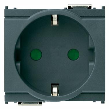 IDEA-PRESA SICURY 2P+T 16A TEDESCO GRIGIO - VIMAR 16208 - VIMAR 16208 product photo Photo 01 3XL
