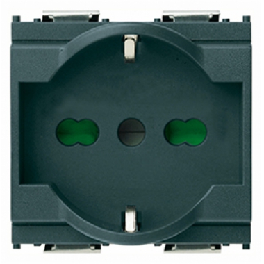 PRESA SHUKO UNIVERSALE 2P+T 16A SERIE IDEA GRIGIO - VIMAR 16211 product photo Photo 01 3XL