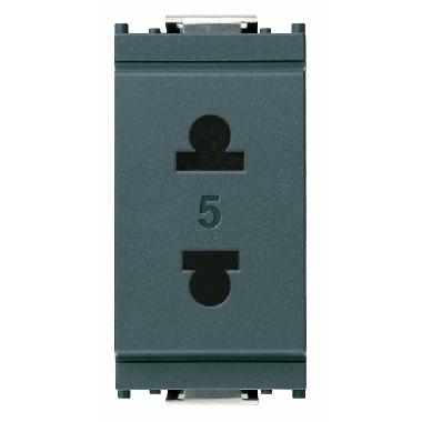 IDEA-PRESA 2P 15A USA+EU SPIN.4,8MM GRIGIO - VIMAR 16233 product photo Photo 01 3XL