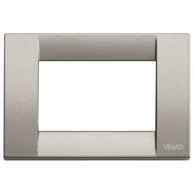 PLACCA CLASSICA 3 MODULI COLORE TITANIO METAL SERIE IDEA - VIMAR 16733.24 product photo Photo 01 3XL