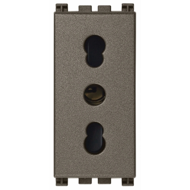 PRESA ARKE' 2 PULSANTI + T 16A P17/11 METAL - VIMAR 19203.M product photo Photo 01 3XL