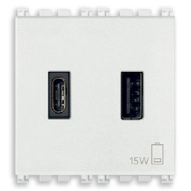 ALIMENTATORE USB A+C 5V 3A 2M BIANCO - VIMAR 19295.AC.B - VIMAR 19295.AC.B product photo Photo 01 3XL