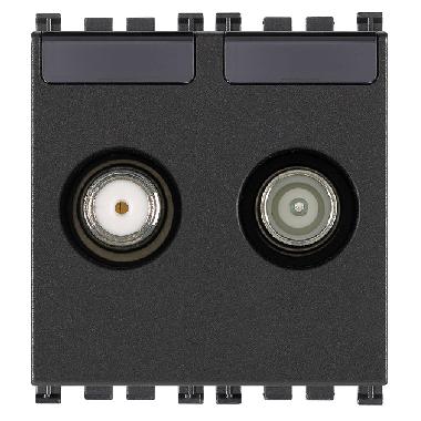 PRESA TV-RD-SAT DIRETTA 2 USCITE GRIGIO - VIMAR 19302.01 - VIMAR 19302.01 product photo Photo 01 3XL