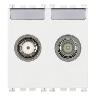 ARKE'-PRESA TV-RD-SAT PASSANTE 2 USCITE BIANCO - VIMAR 19302.10.B - VIMAR 19302.10.B product photo Photo 01 3XL