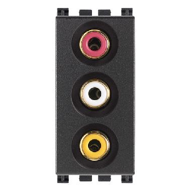 Presa Rca Vimar Arkè Con 3 Connettori - Griglia -GRIGIO 19335 - VIMAR 19335 - VIMAR 19335 product photo Photo 01 3XL