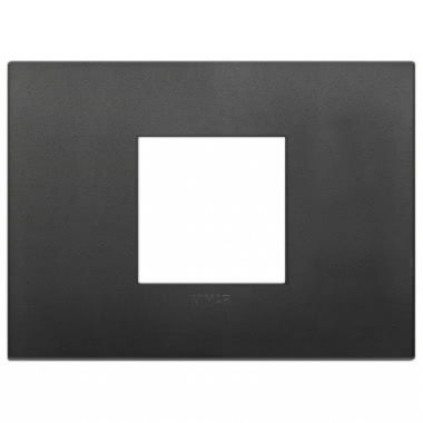 PLACCA ARKE' CLASSIC 2 MODULI CENTRALI TECNOPOLIMERO NERO - VIMAR 19652.71 product photo Photo 01 3XL