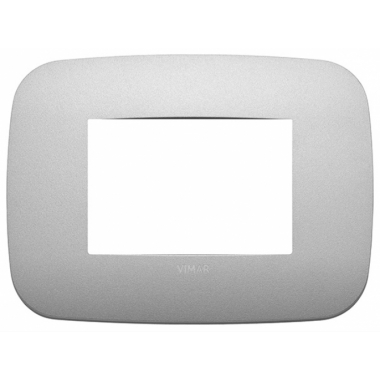 PLACCA ROUND ARKE' 3 MODULI METALLO ARGENTO MATT - VIMAR 19683.23 product photo Photo 01 3XL