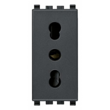 BPRESA SICURY 2P+T 16 A 250 V~ STANDARD ITALIANO TIPO P17/11 GRIGIO - VIMAR 20203 product photo Photo 01 3XL