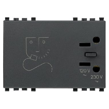 EIKON-PRESA PER RASOIO 230V GRIGIO - VIMAR 20290 - VIMAR 20290 product photo Photo 01 3XL