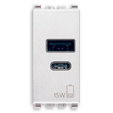 ALIMENTATORE USB A+C 15W 5V 1M BIANCO - VIMAR 20292.AC.15.B product photo Photo 01 3XL
