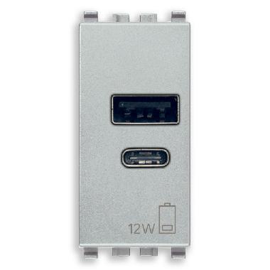 ALIMENTATORE USB A+C 5V 2,4A 1M NEXT - VIMAR 20292.AC.N - VIMAR 20292.AC.N product photo Photo 01 3XL